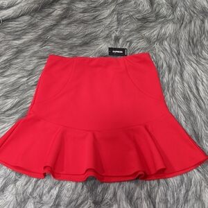 NWT Express red fluted skirt
